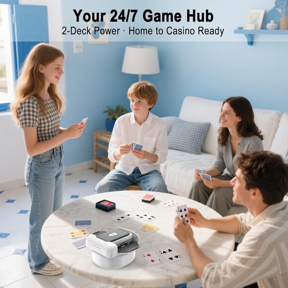 Automatic One Press AUTO & Manual Mode Card Shuffler Machine with 2 Decks - Picture 3 of 7